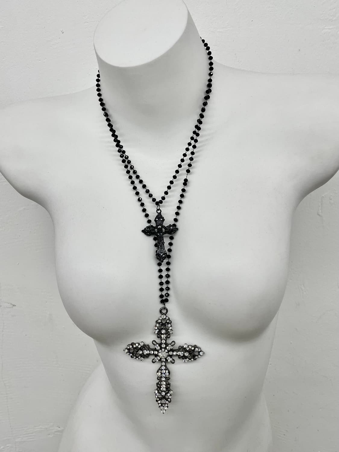 펑크 고딕 십자가 레이어드 네크리스 상품이미지1