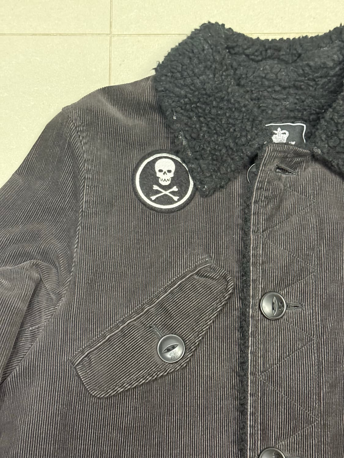 네이버후드 아카이브 해골 패치 보아털 롱 코트 자켓 상품이미지2