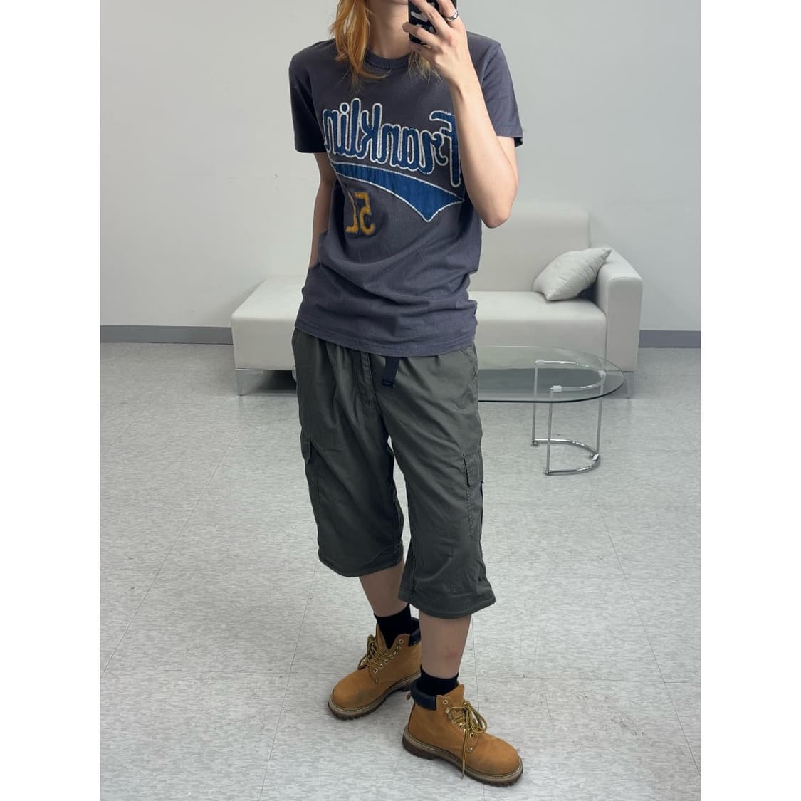 빈티지 카키 카고 버뮤다 팬츠 y2k 상품이미지7