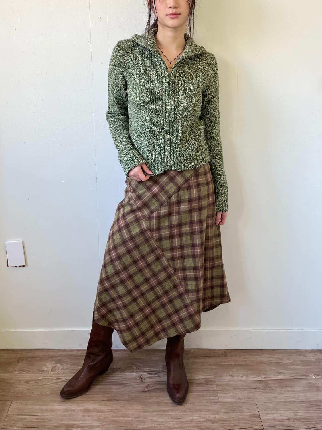 MAX&Co. 올리브 그린 니트집업 상품이미지5