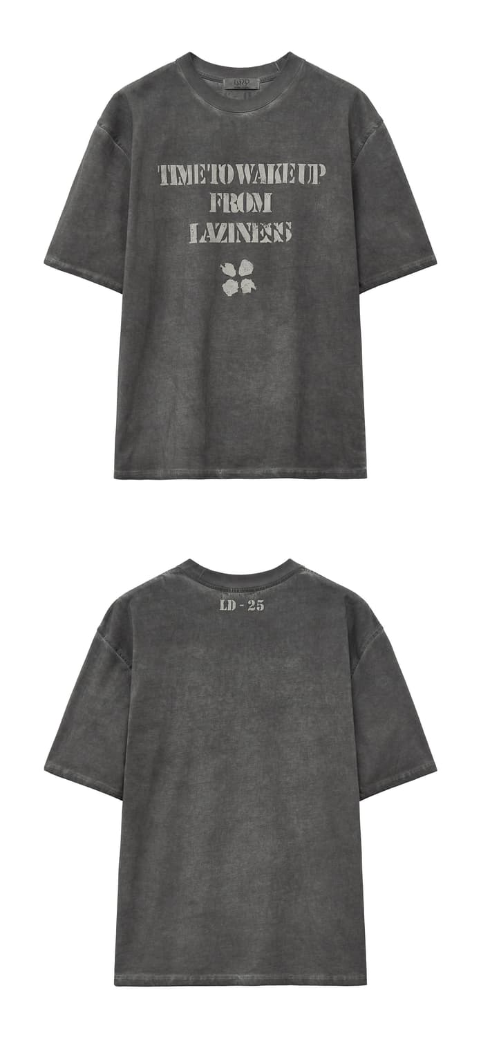 엘무드 루나 가먼트 다잉 하프 반팔 티셔츠 차콜 46 상품이미지4