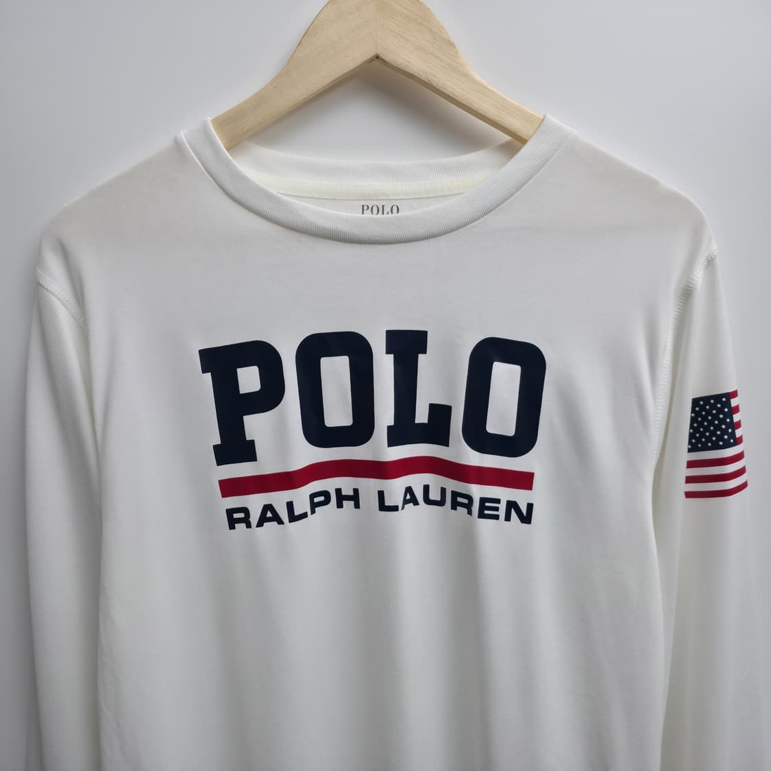 [S] 폴로 랄프로렌 성조기 화이트 롱슬리브 상품이미지2