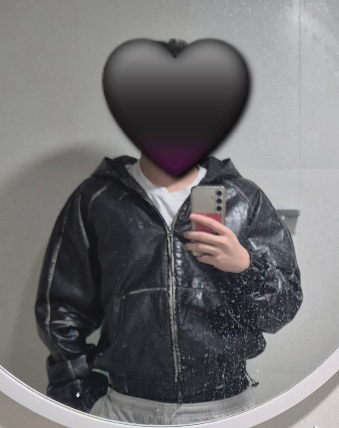 낫포너드 크롭 가죽 자켓 상품이미지3