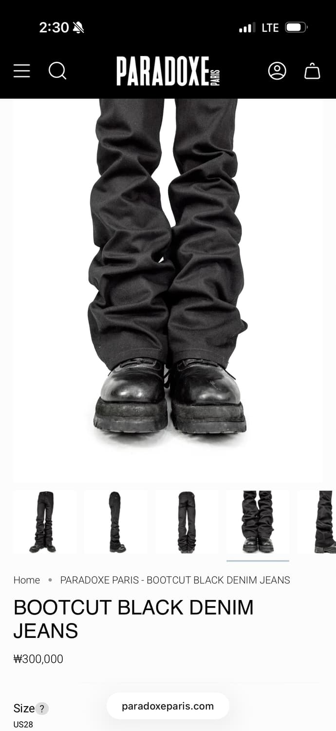 [32] Paradoxe Paris black bootscut denim 상품이미지9