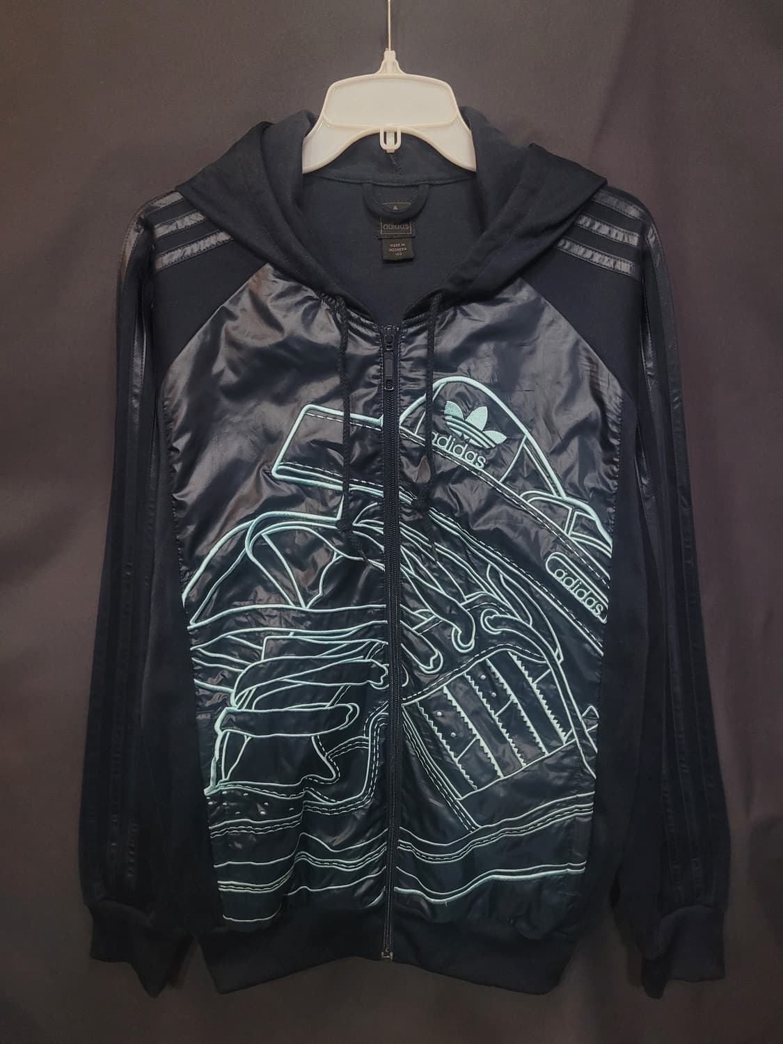 아디다스 슈퍼스타 슈즈 자수로고 후드 집업 희귀 대대장  상품이미지8