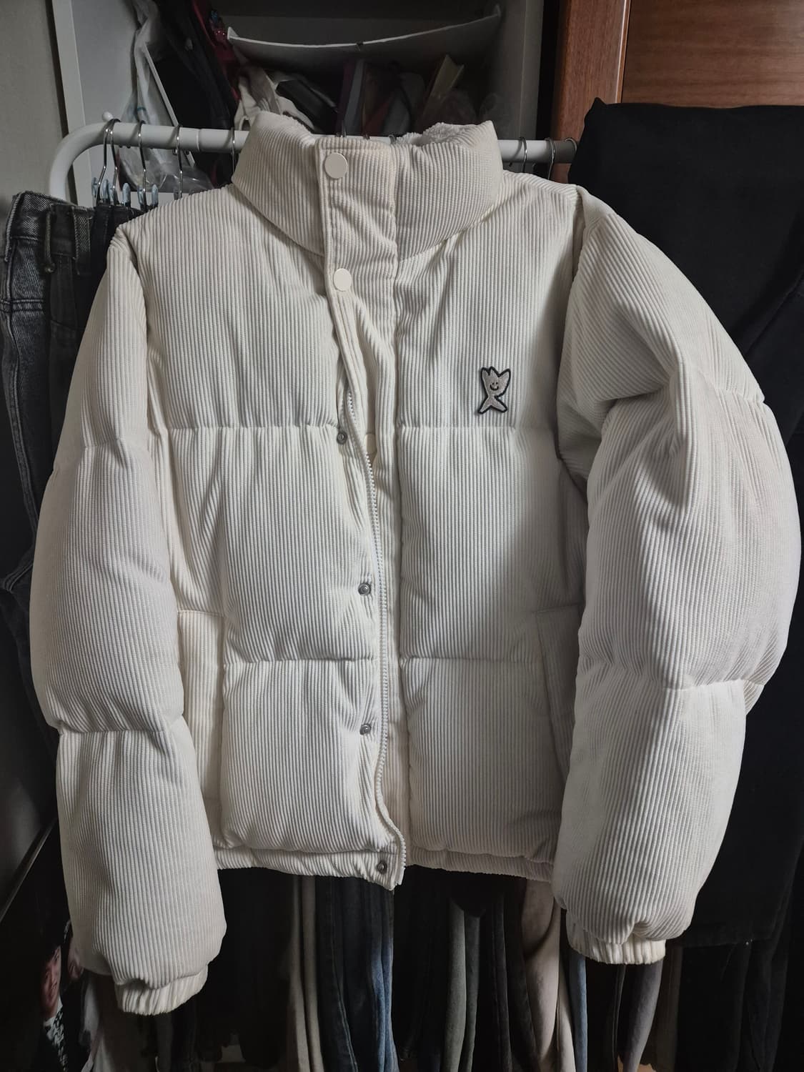 와키윌리 패딩 코듀로이 다운 푸퍼 아이보리 상품이미지4