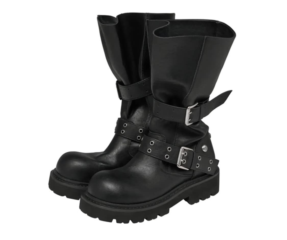 블랙퍼플 크리즈 와이드 부츠 Crease Wide Boots_Black 상품이미지5