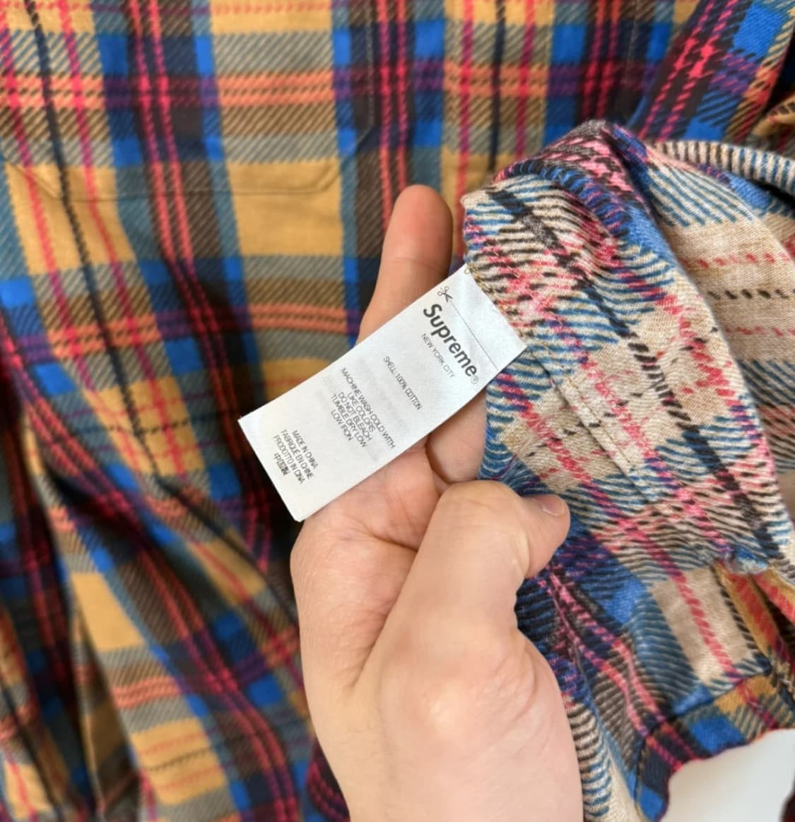슈프림 프린티드 후드 플란넬 셔츠 탄 L 상품이미지3
