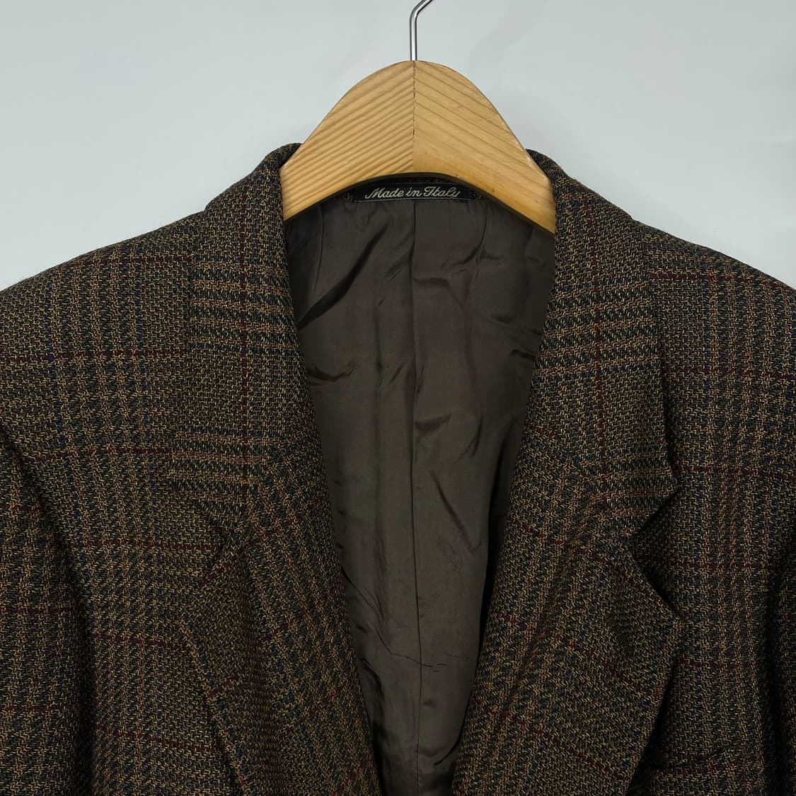 아르마니] 빈티지 체크 브라운 울 자켓 (L) 상품이미지3