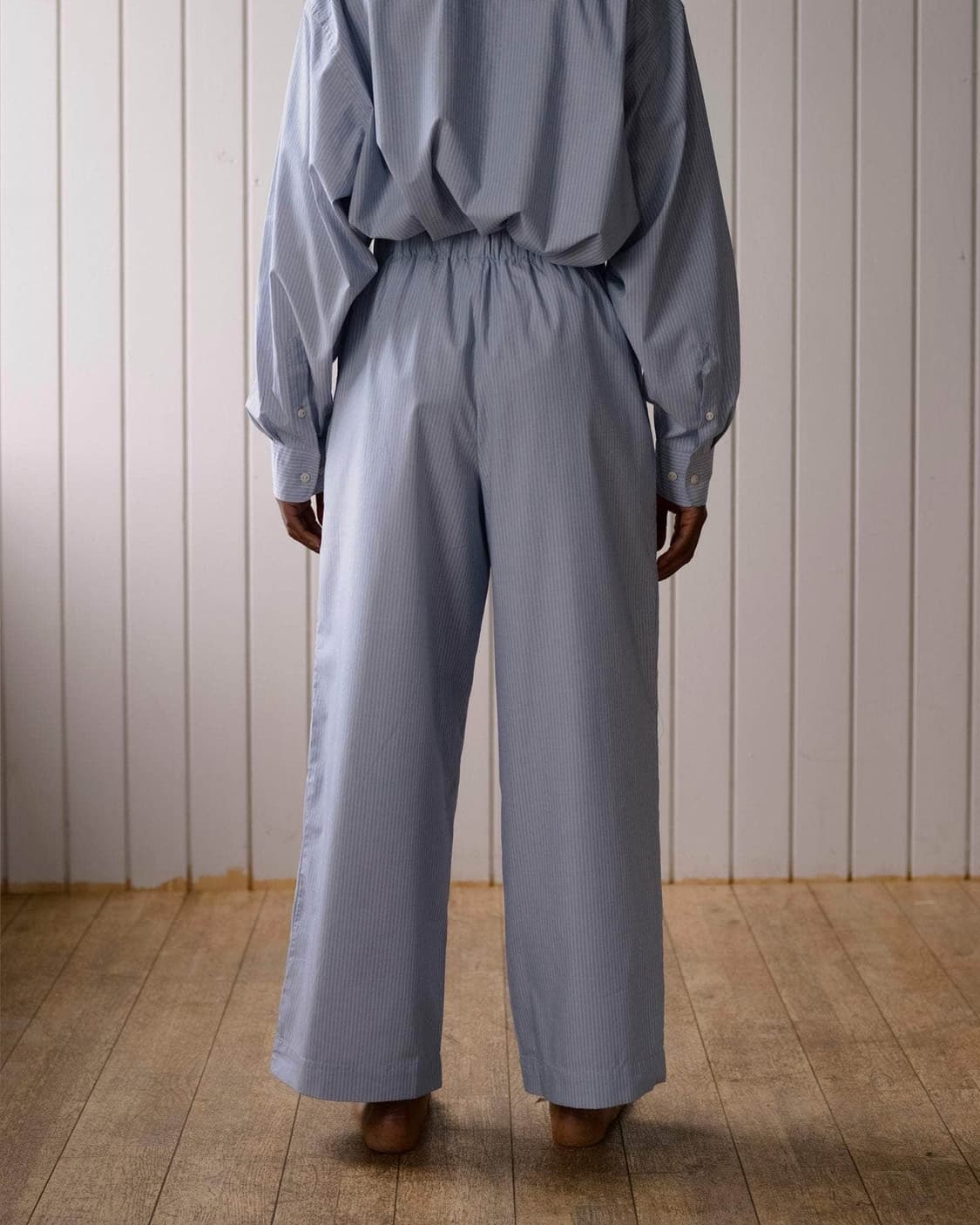 [XS,S,M]베이스레인지 Claude 오가닉 스트라이프 팬츠/블루 상품이미지6