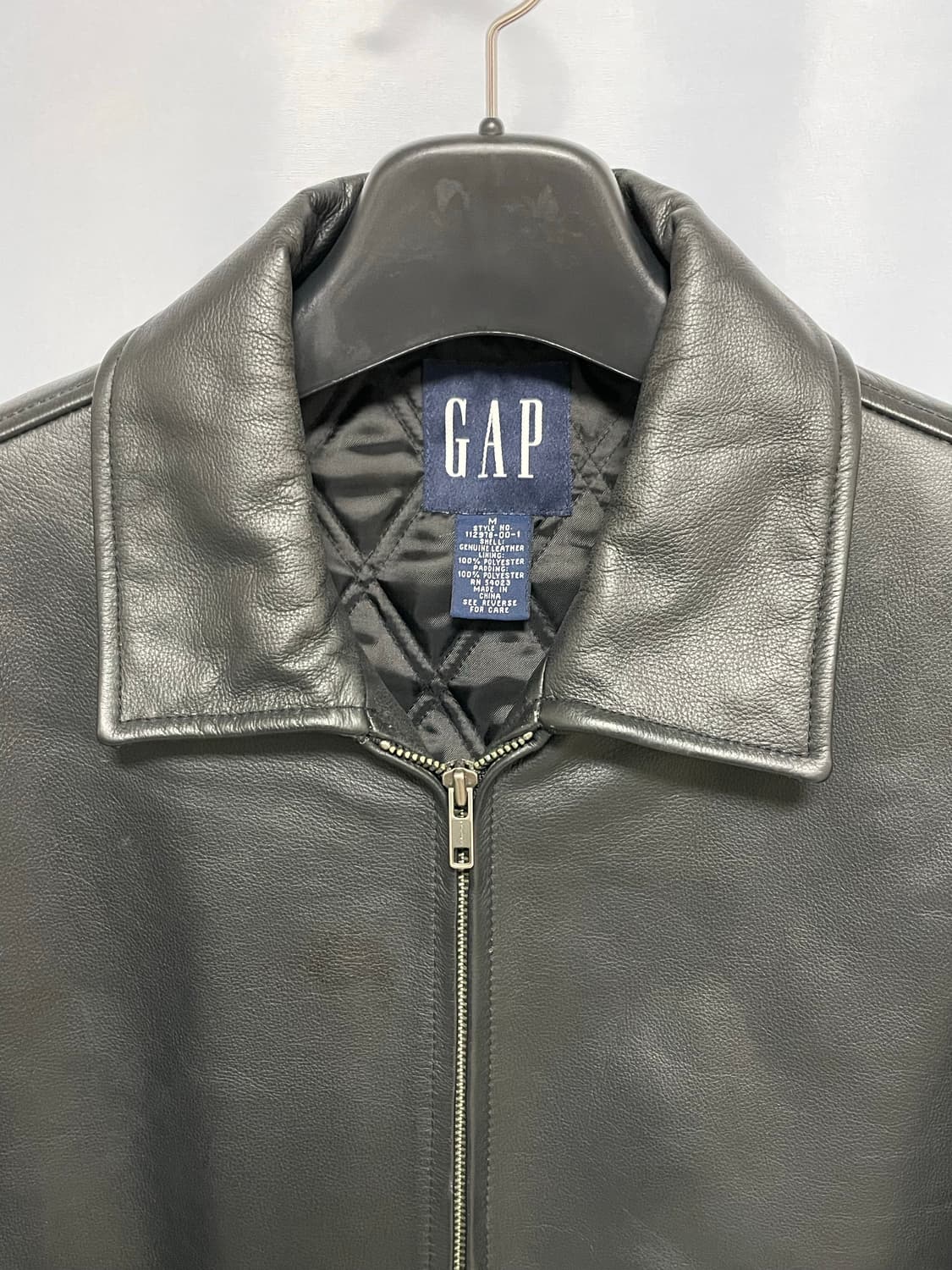 [D.O Archives] 90s 올드갭 레더 싱글라이더자켓 블랙(M) 상품이미지2