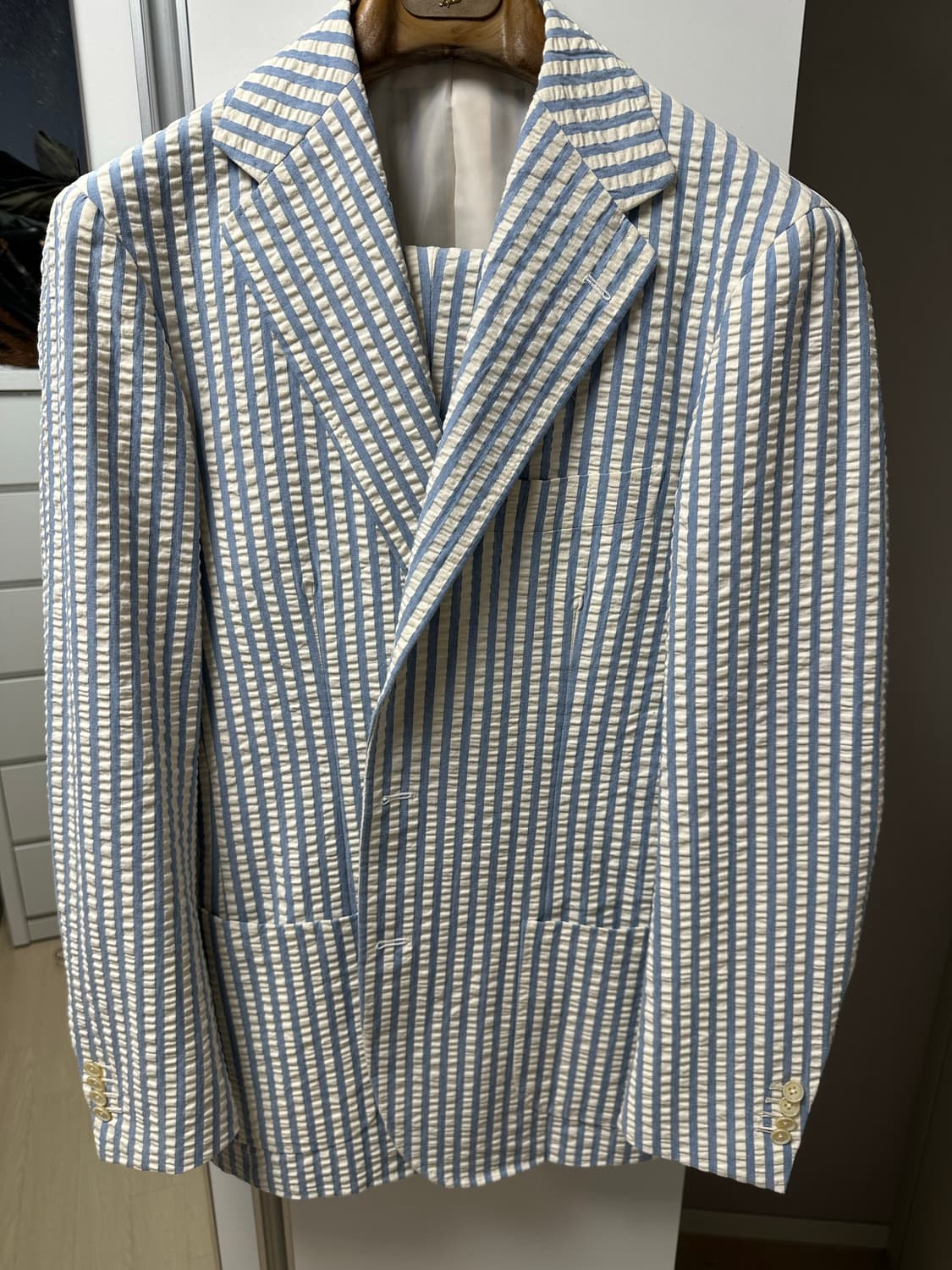 링자켓 시어서커 수트 50사이즈 상품이미지1