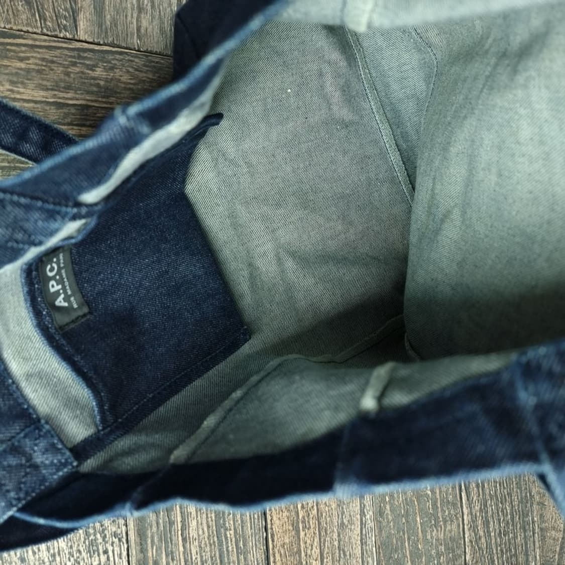 [아페쎄] 빅로고 프린팅 데님 토트백 P01626 상품이미지5