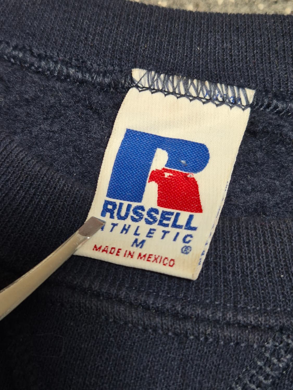 [L]90s MEXICO Made 러셀 네이비 스웻  -328 상품이미지3