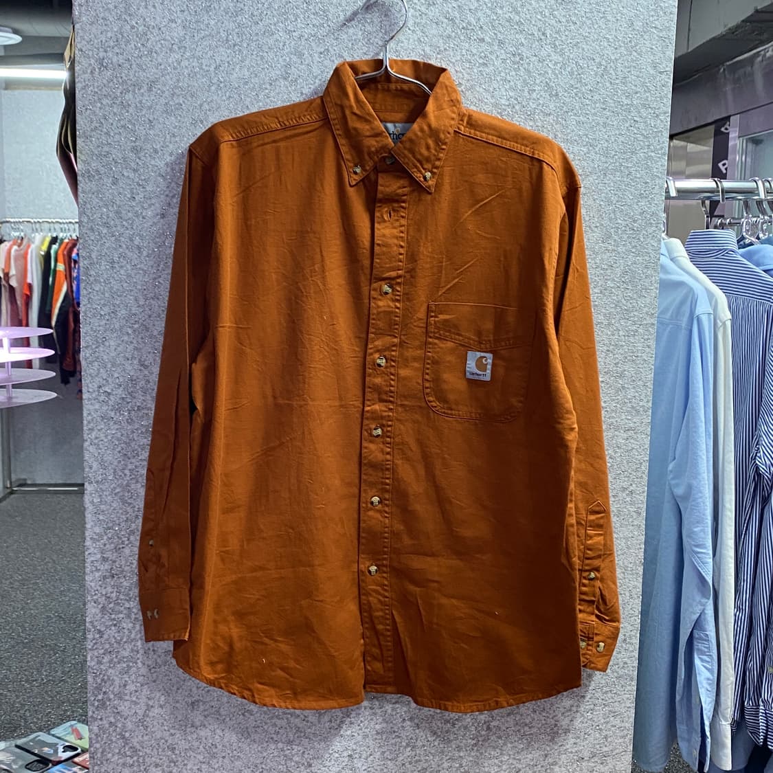 칼하트 패치로고 원포켓 브릭 셔츠 B3158 상품이미지2