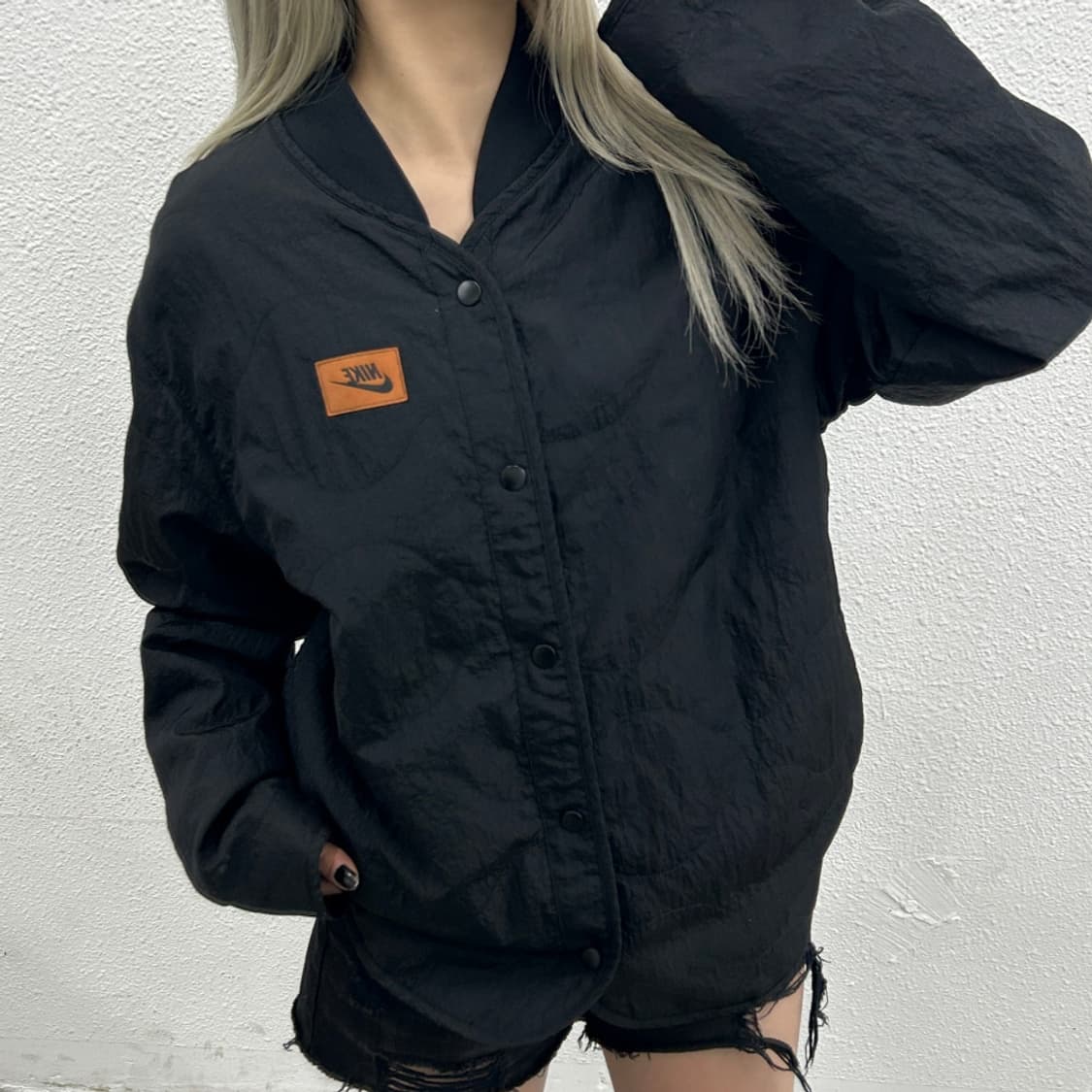 나이키 블랙 버튼 누빔 자켓 2XL 상품이미지1