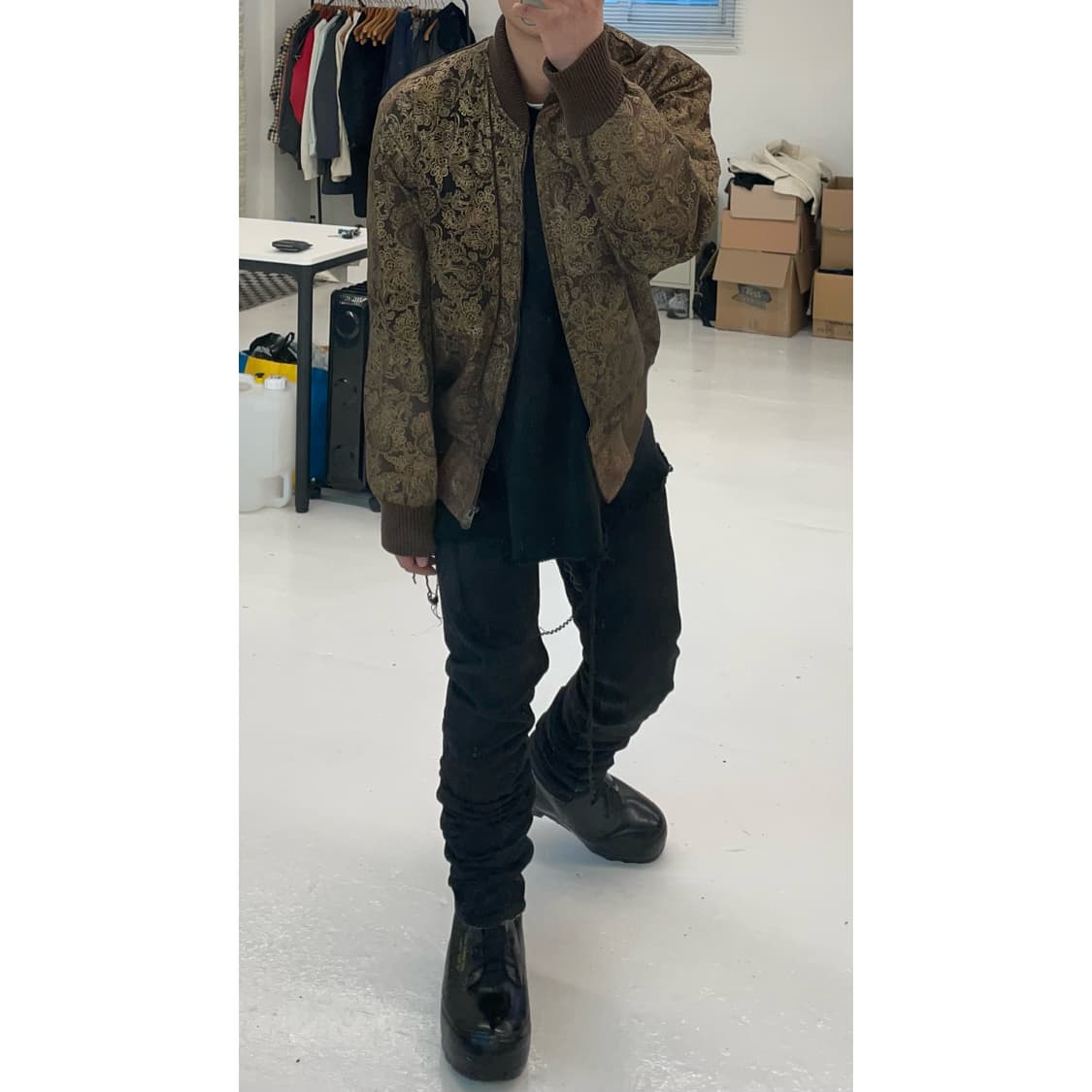 COUGAR 페이즐리 패턴 레더 블루종 상품이미지2