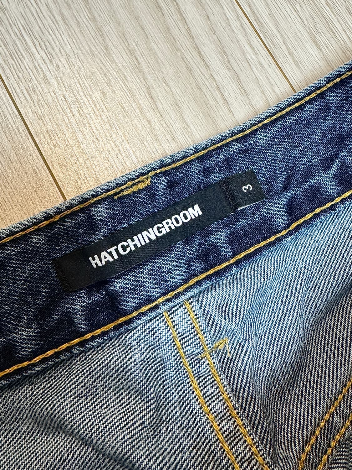 [3] 해칭룸 와이드 커브 진 워시드 블루 상품이미지3