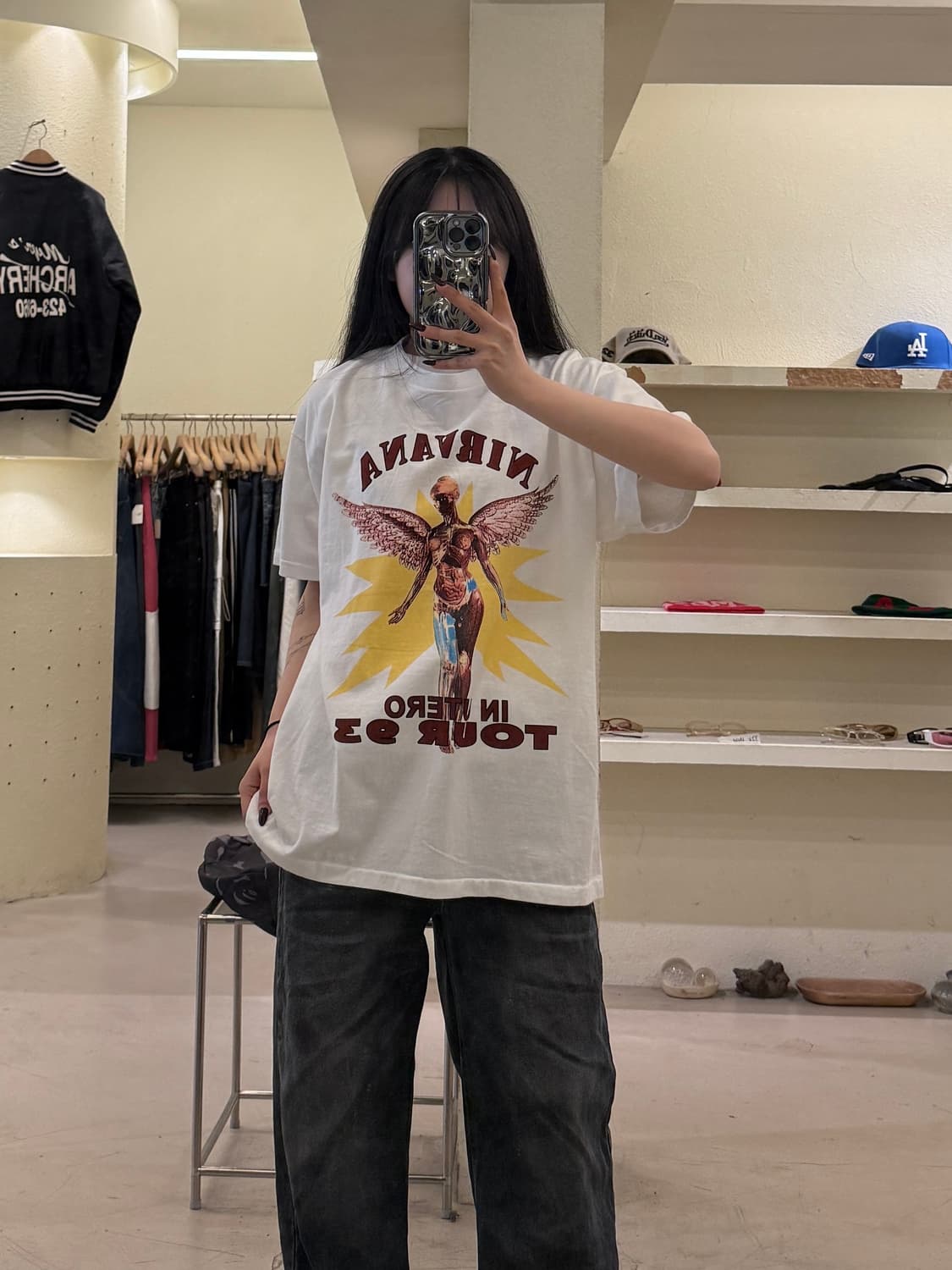 빈티지 너바나 밴드 1993 월드투어 반팔 티셔츠 U1705 상품이미지1