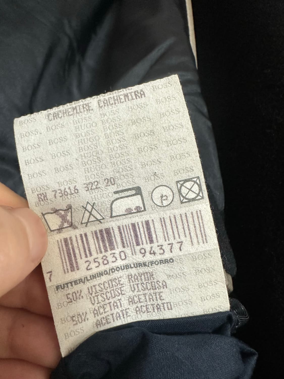 휴고보스 블랙 울 캐시미어 혼방 블랙 코트 상품이미지7
