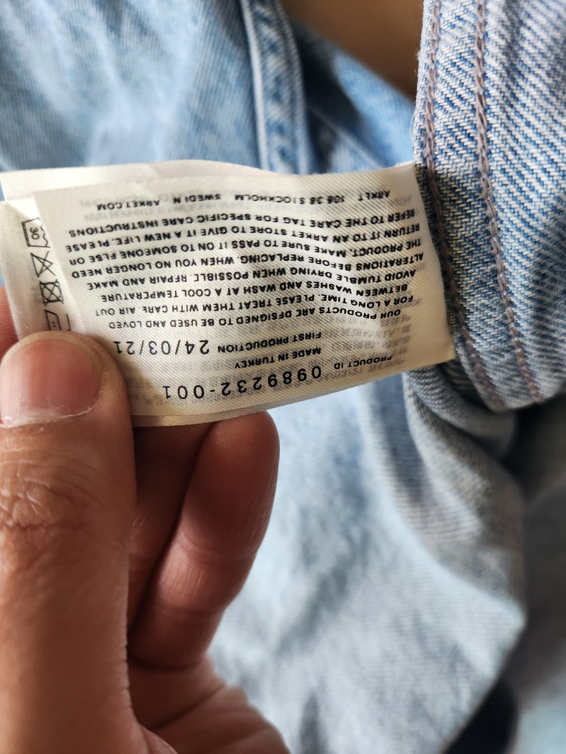 아르켓 데님 셔츠 M정도(표기S) 상품이미지3