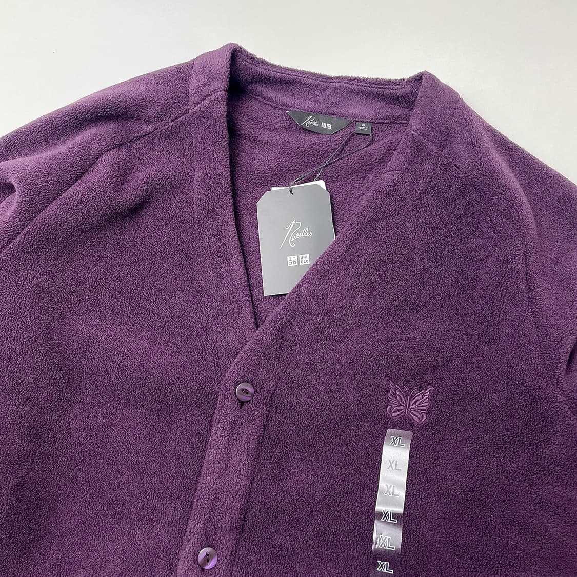 [택포] 유니클로 니들스 후리스 가디건 퍼플 XL 상품이미지1