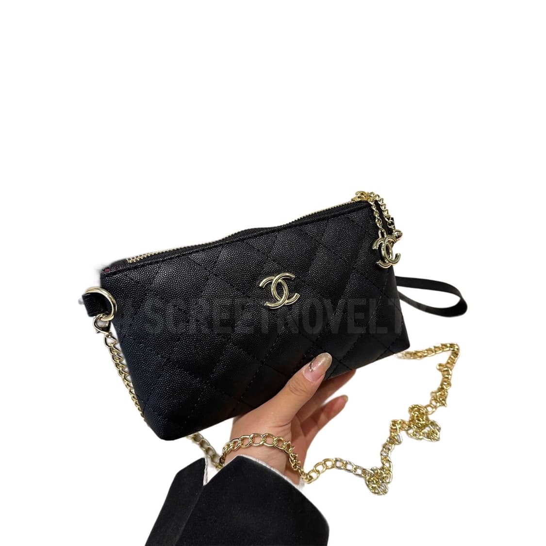 샤넬뷰티 캐비어 미니 체인 클러치 백 블랙 풀박스 상품이미지8