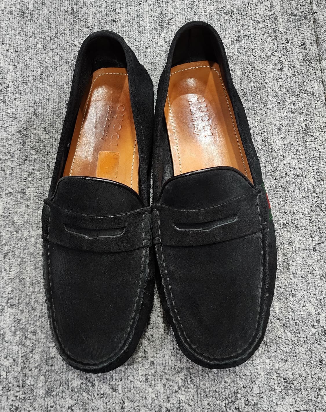 구찌 웹 스트라이프 스웨이드 드라이빙 슈즈 로퍼 UK 7 상품이미지2