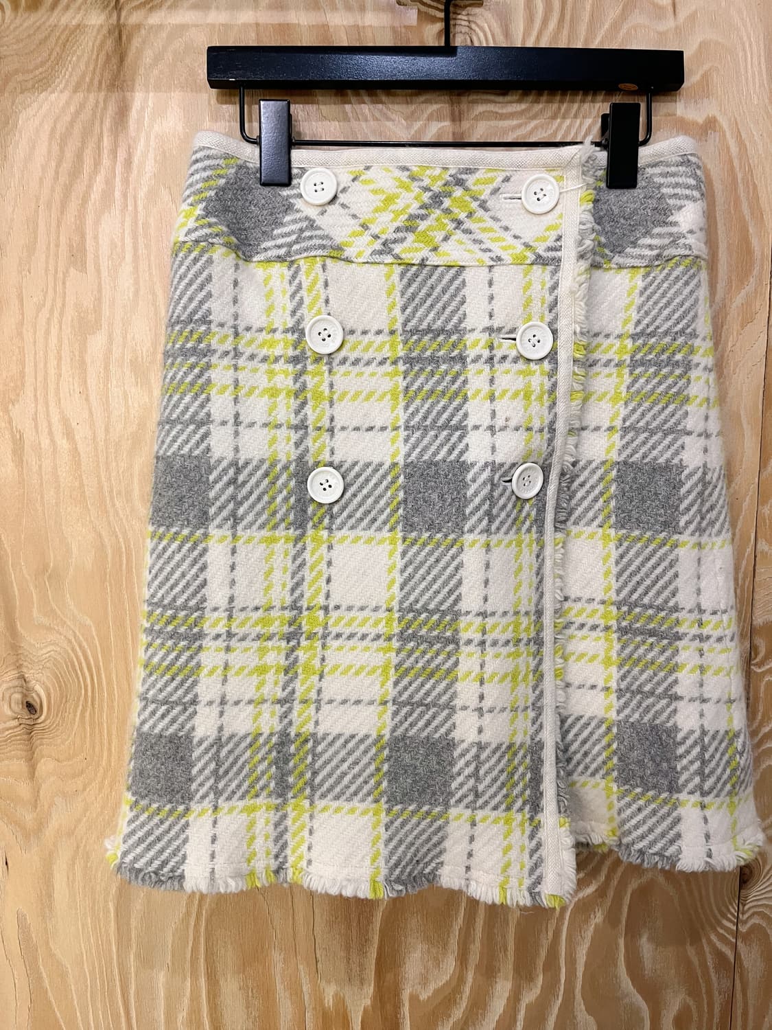 꾸레쥬 체크 랩 스커트 상품이미지3