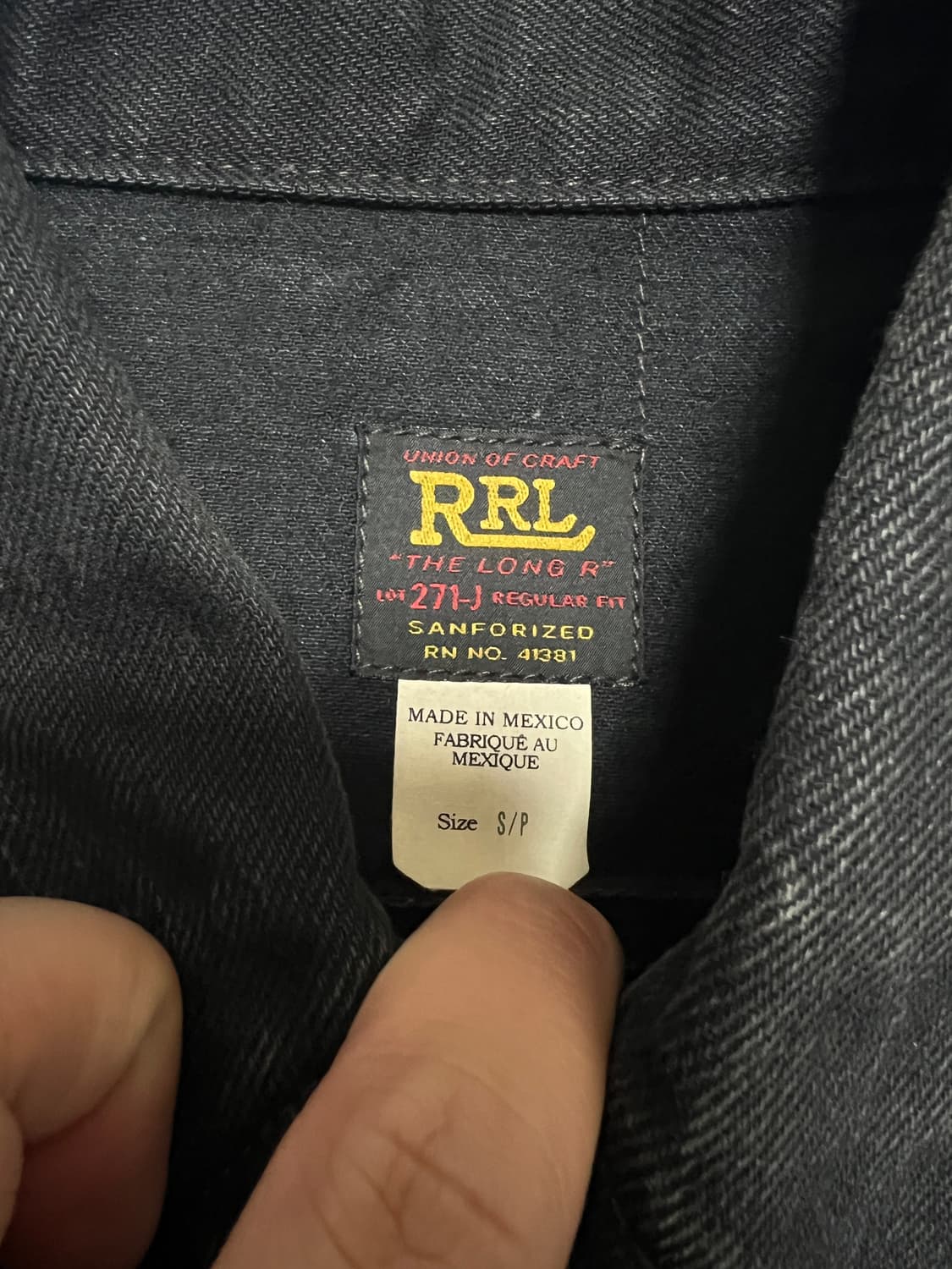 택포43) RRL 더블알엘 Lot271 블랙 트러커 데님자켓 S 상품이미지4