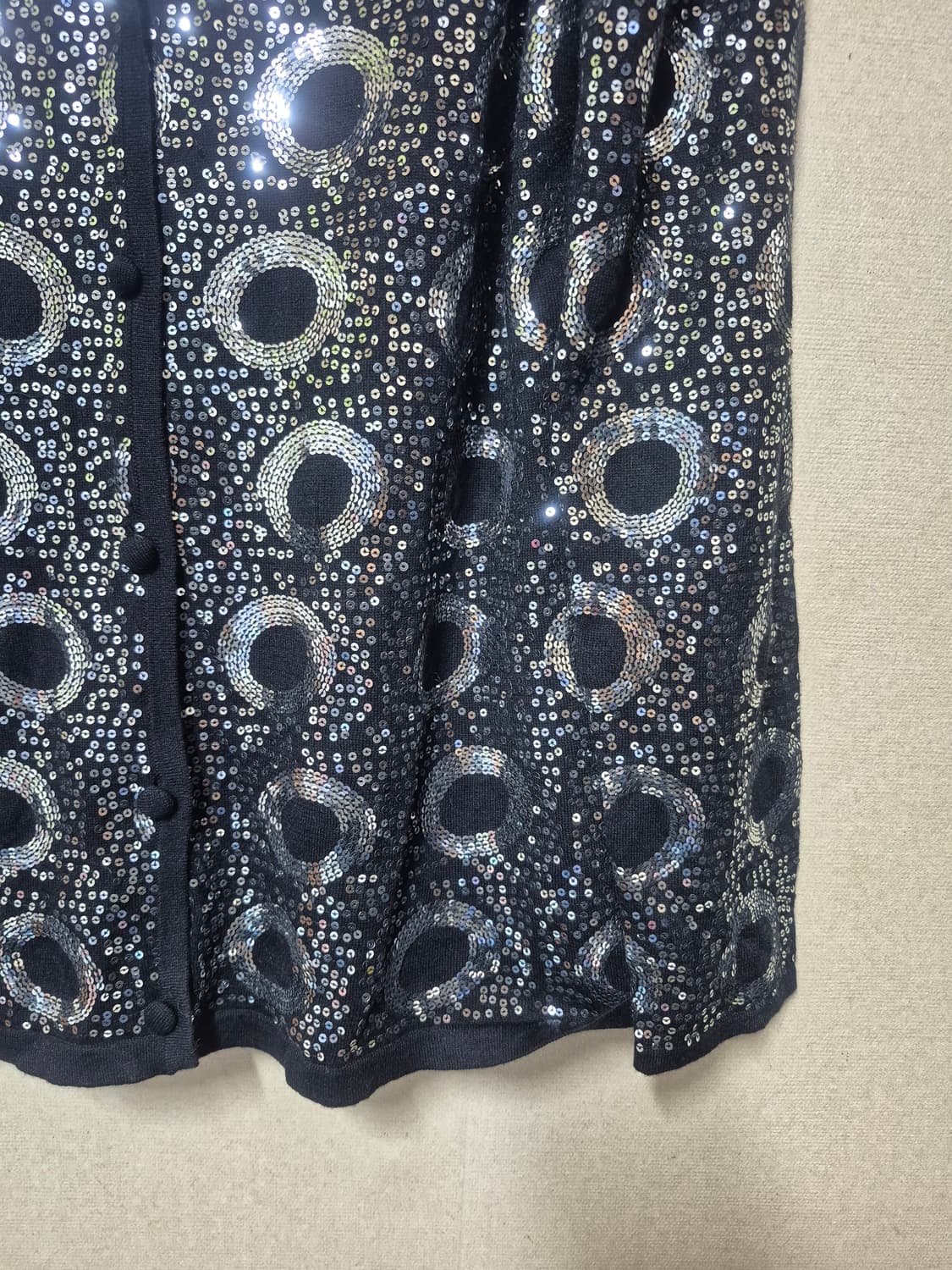 센존 스팽글 실크 가디건 상품이미지3