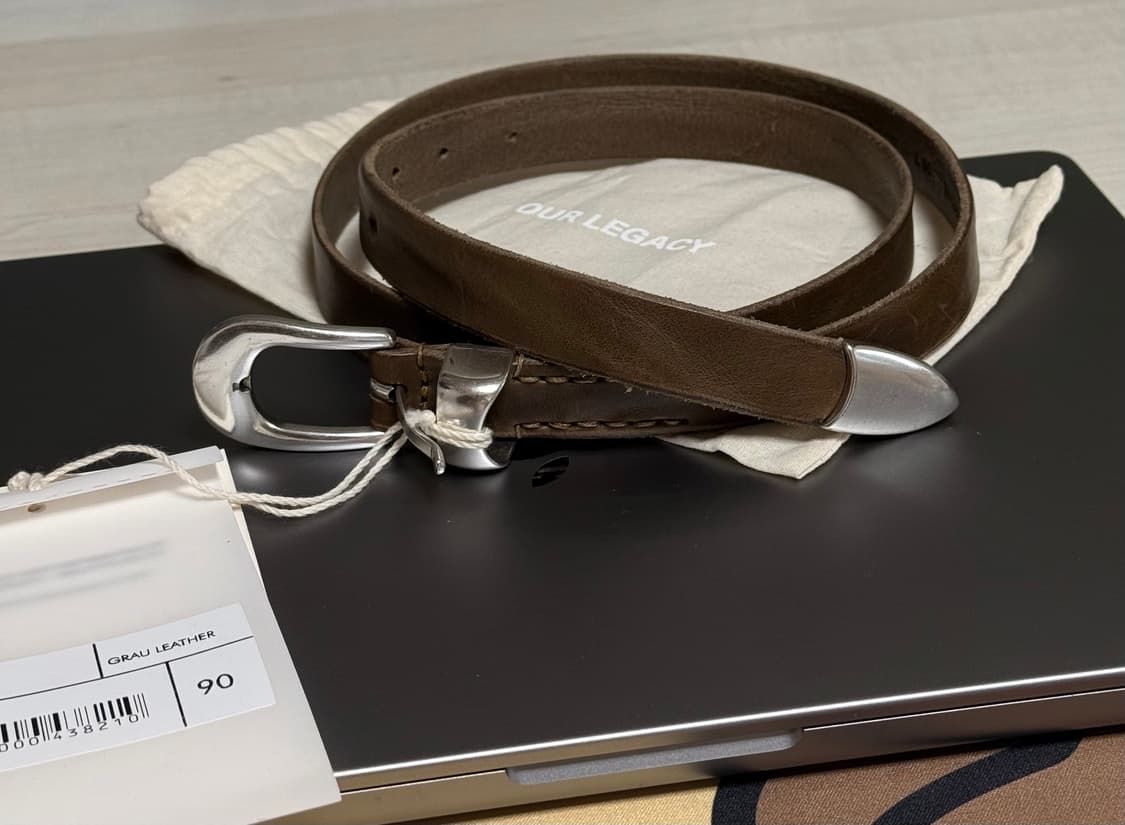 [90] 아워레가시 웨스턴 2cm 벨트 grau leather 상품이미지2