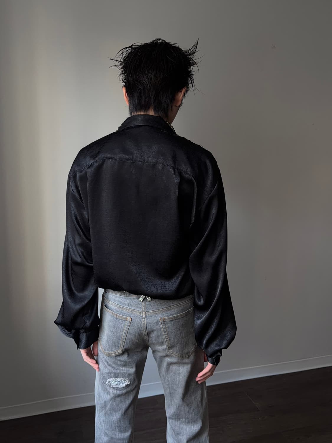 e rin ai e 비즈 디테일 & 실크 셔츠 상품이미지6