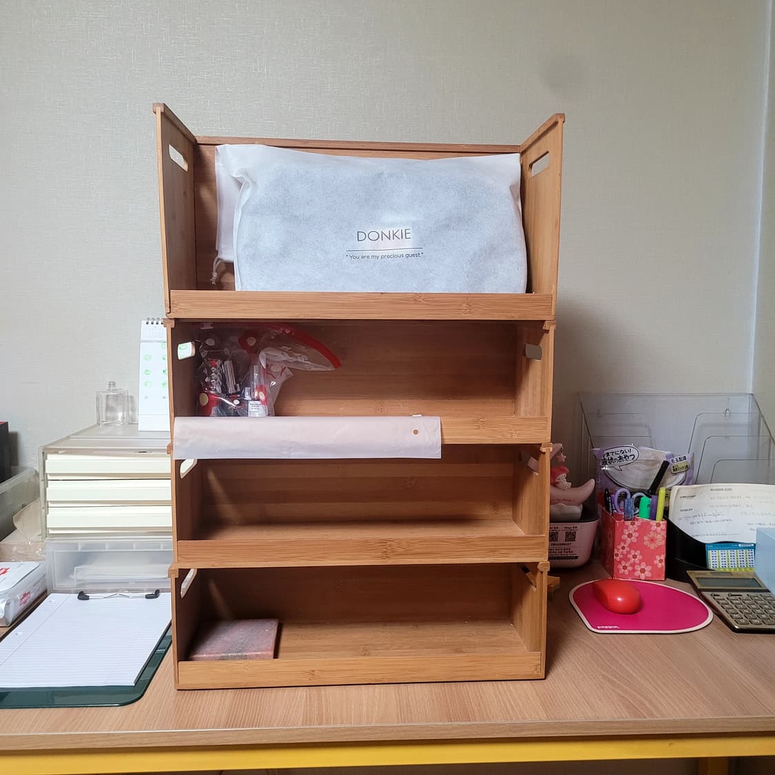 원목 4단 CD&DVD 랙/ 스택커블 수납반 상품이미지2