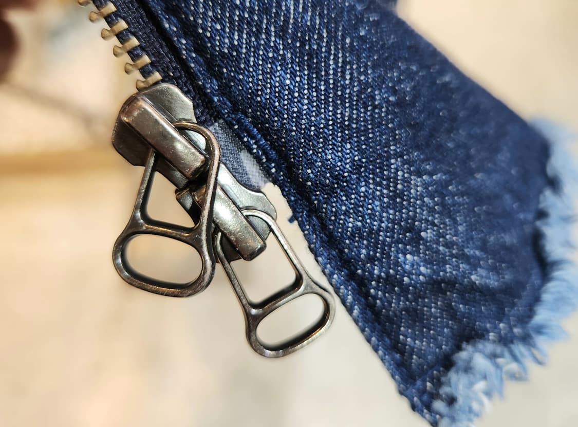 일본산 인디고 프론트 지퍼 A라인 플레어 데님 스커트 상품이미지8