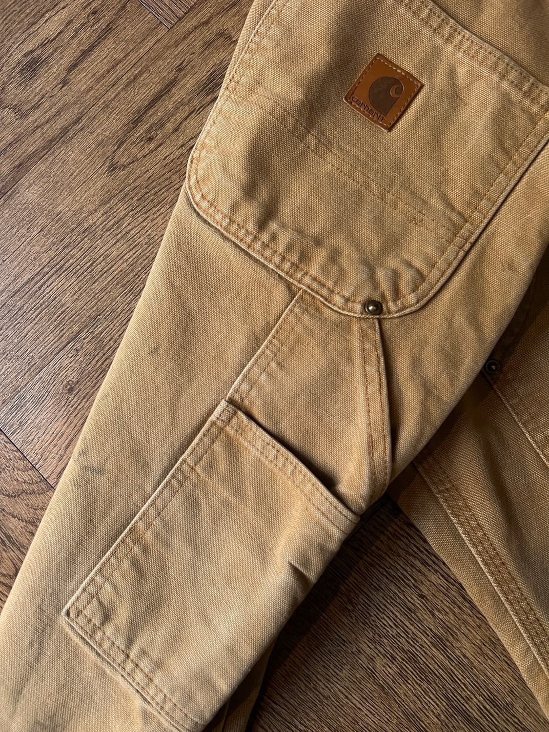 [33]칼하트 USA 더티워싱 브라운 더블니 워크 팬츠 상품이미지7