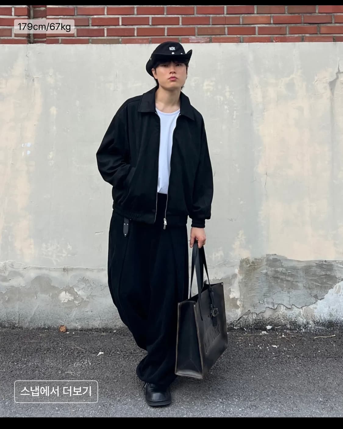 스탠다드 블루종 스웨이드 자켓 크랙 블랙 상품이미지2