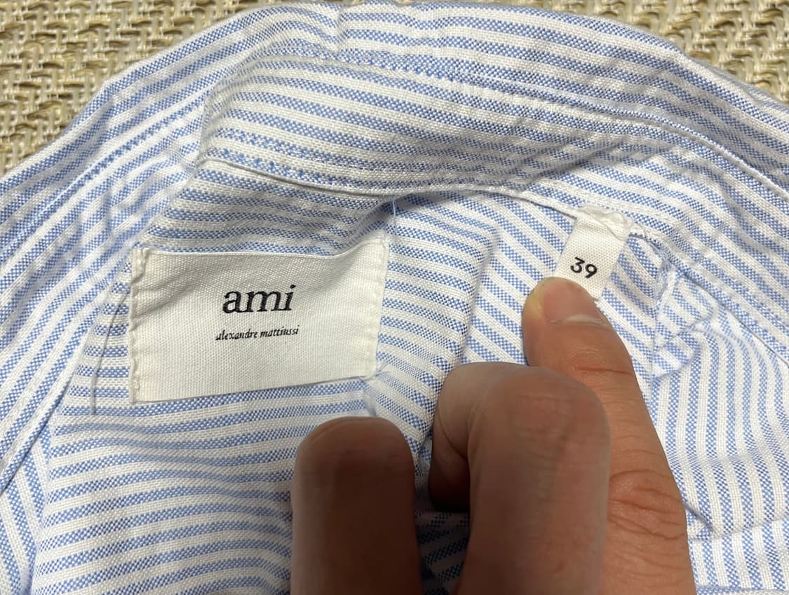 아미 스몰로고 하트 스트라이프 셔츠 남방 프리 상품이미지10