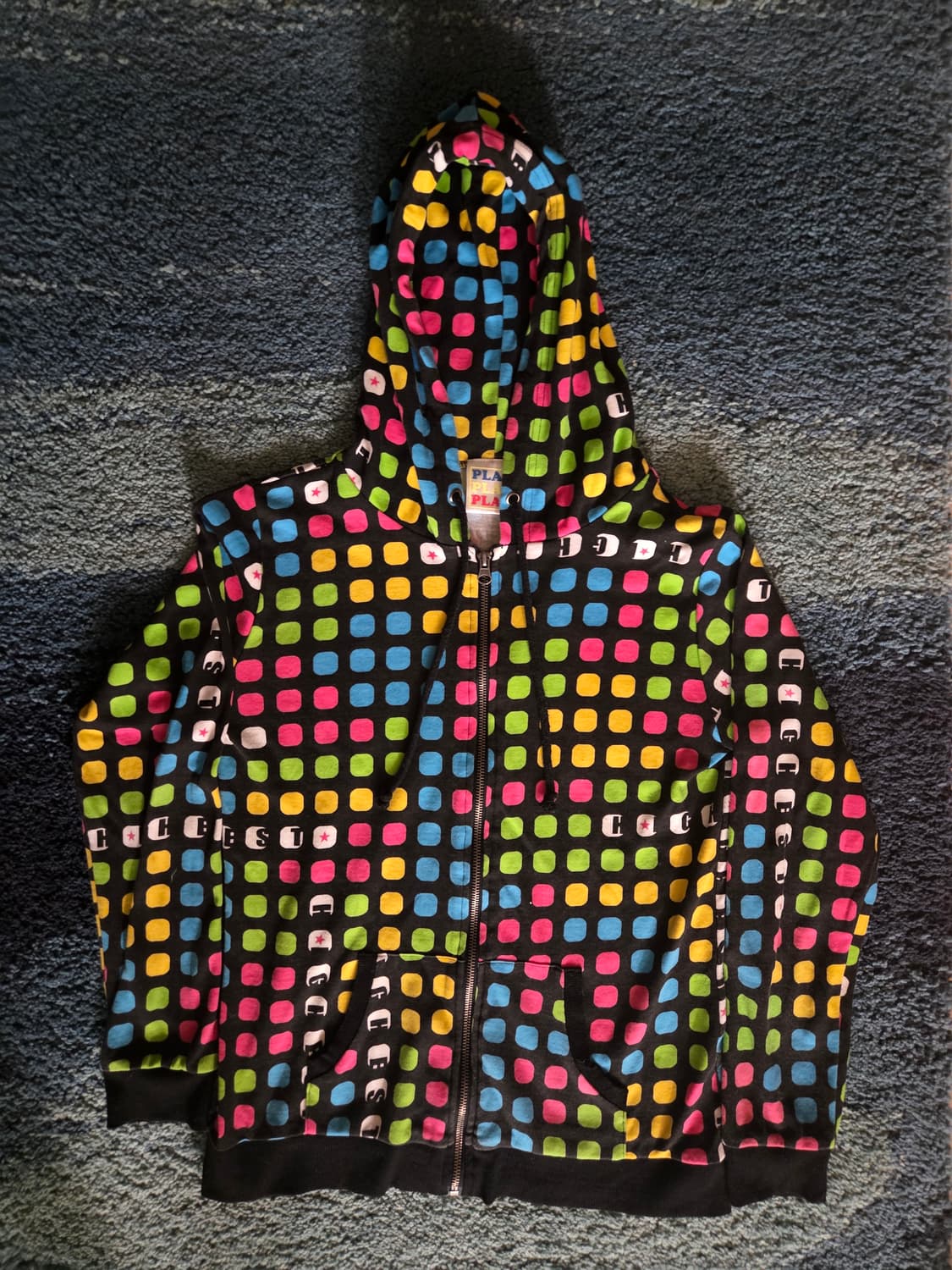 빈티지 y2k PLAY PLAY 멀티도트후드집업 레어 희귀 상품이미지1