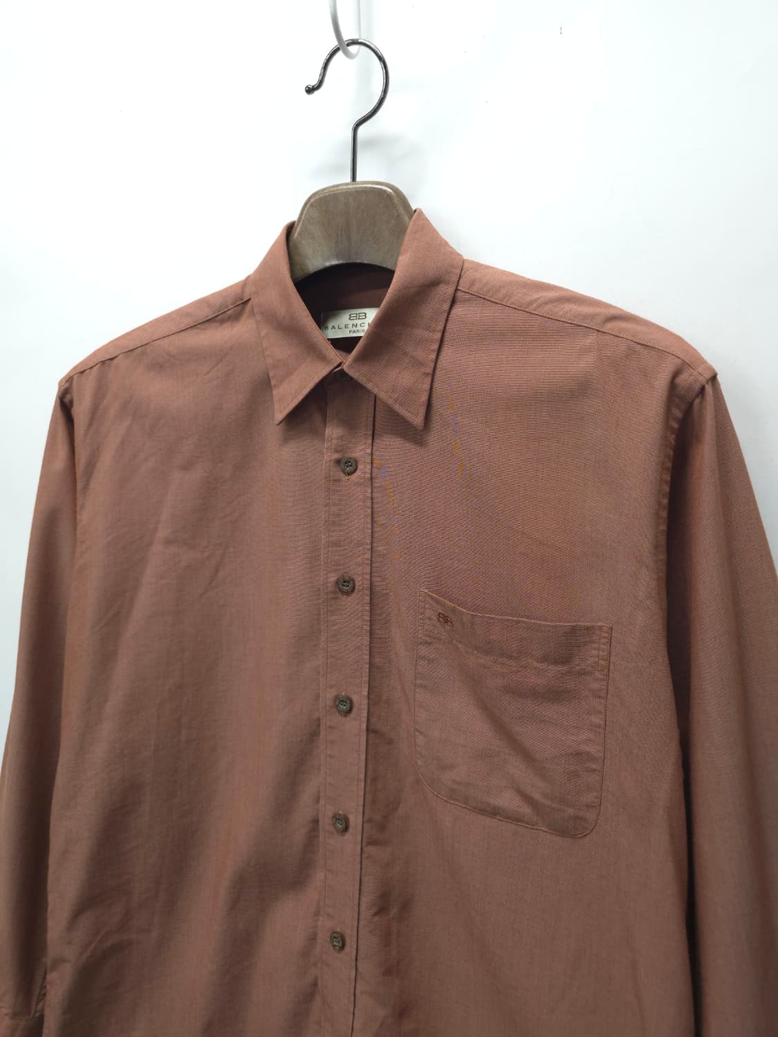 발렌시아가 90's 빈티지 브라운 긴팔 봄여름 셔츠 (95) 상품이미지2