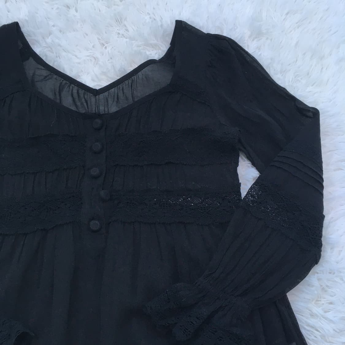 빈티지 레이스 트임 블라우스 766 y2k 스트릿 갸루 펑키 일본빈티지  상품이미지6