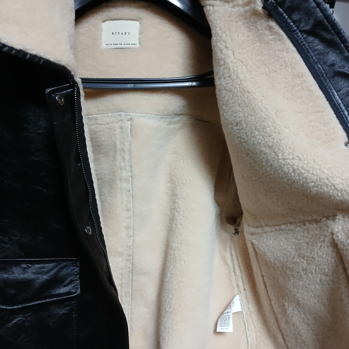 siyazu 시야쥬 봄버 무스탕 페이크레더 가죽 점퍼 겨울 상품이미지8