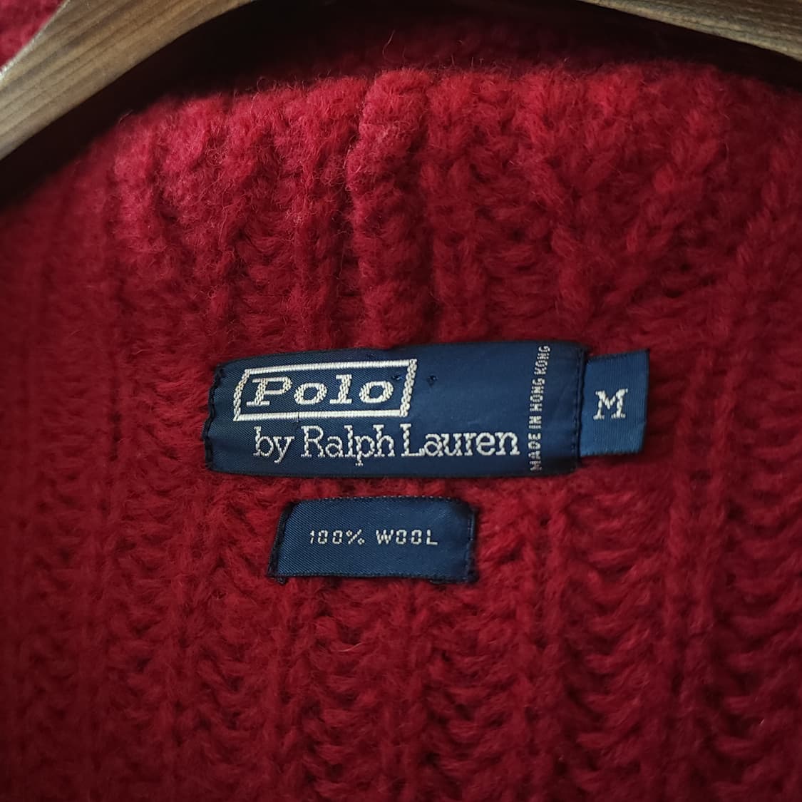 90s 폴로 랄프로렌 블러드 메리 핸드니트 울 더플 코트 M 상품이미지10