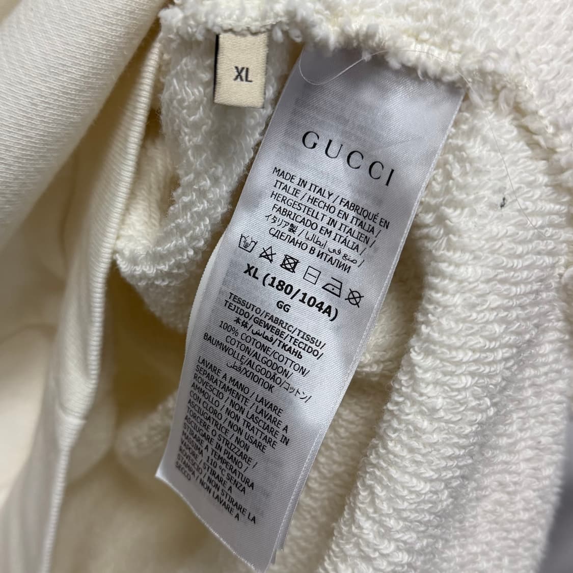 [S+급/XL] 구찌 GG삼선웹 타이거 프린팅 후드티 아이보리 상품이미지6