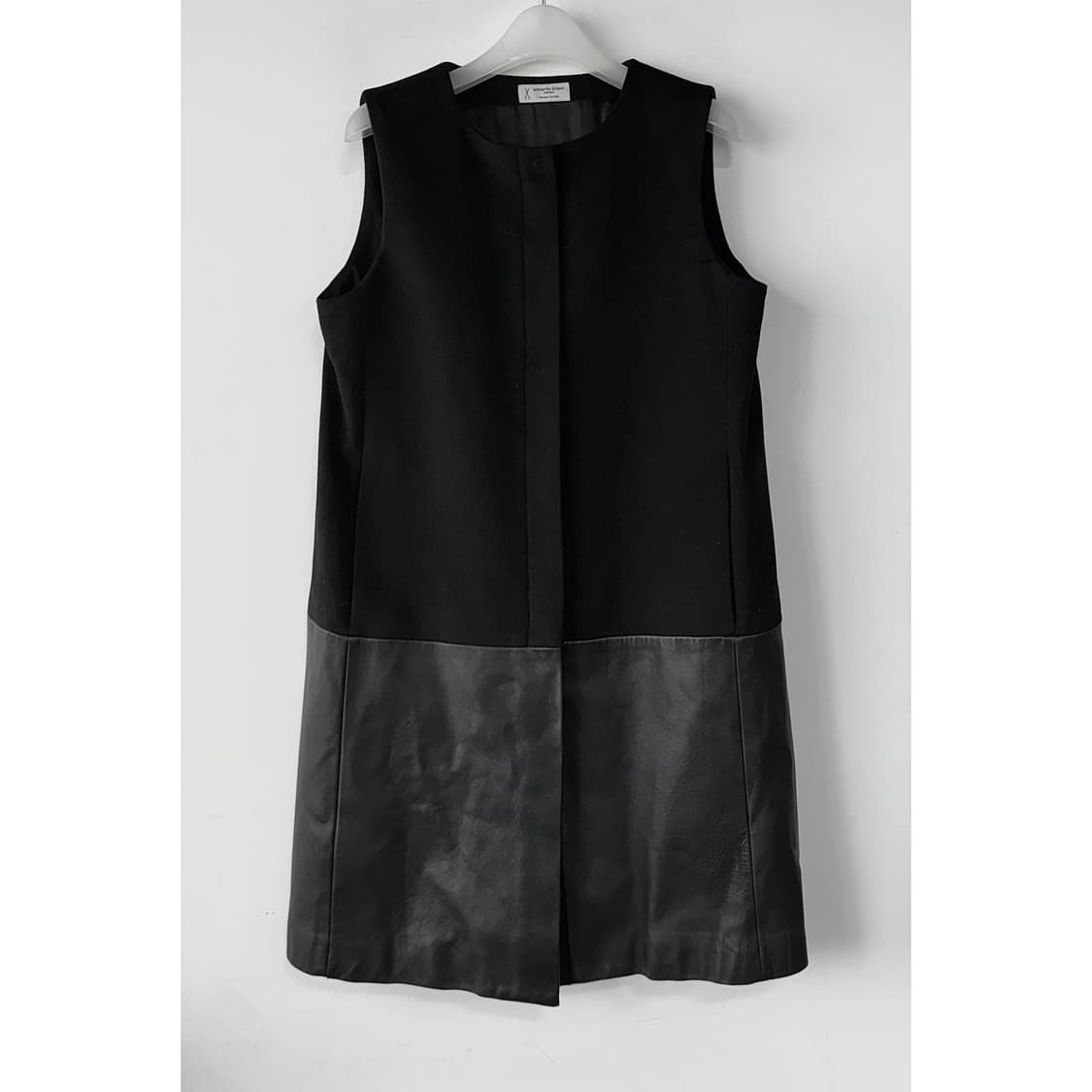 알베르토비아니 레더 트리밍 울 베스트 상품이미지1