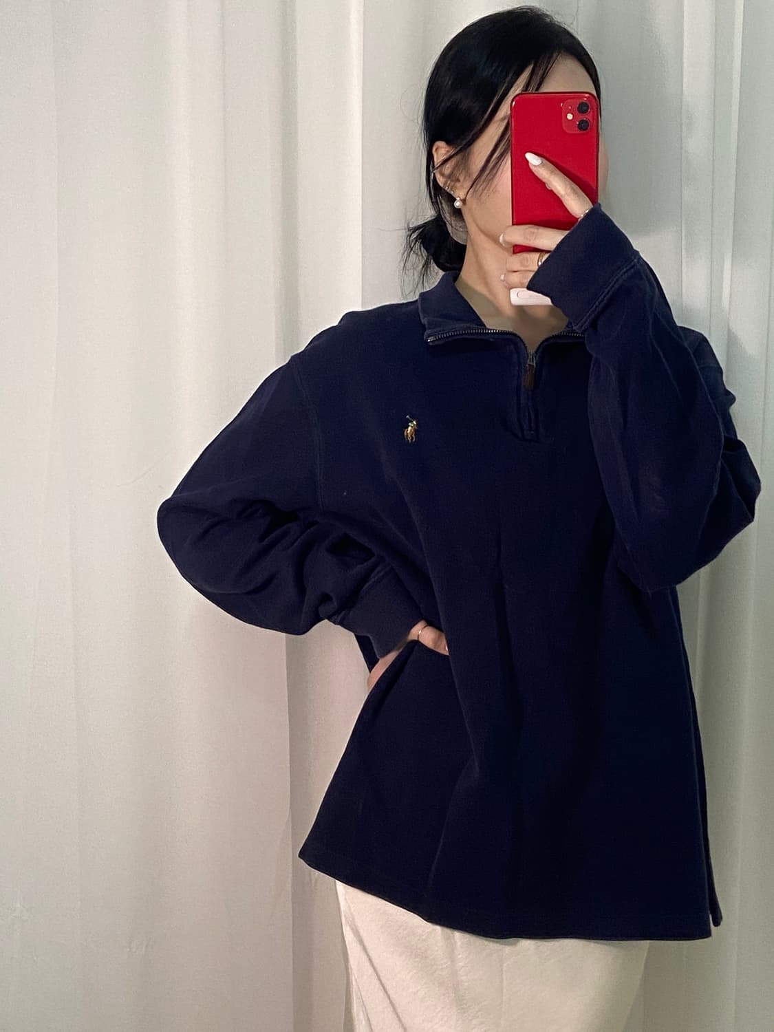 폴로 네이비 포니 반집업 상품이미지2