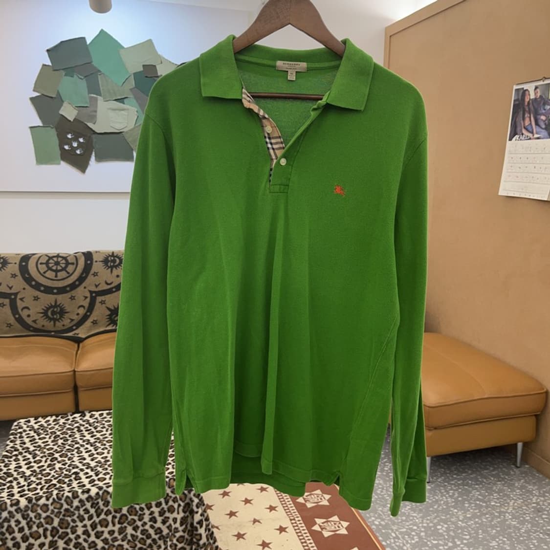 버버리 캐주얼 자수로고 컨트리 그린 긴팔카라티 XL C08983 상품이미지3