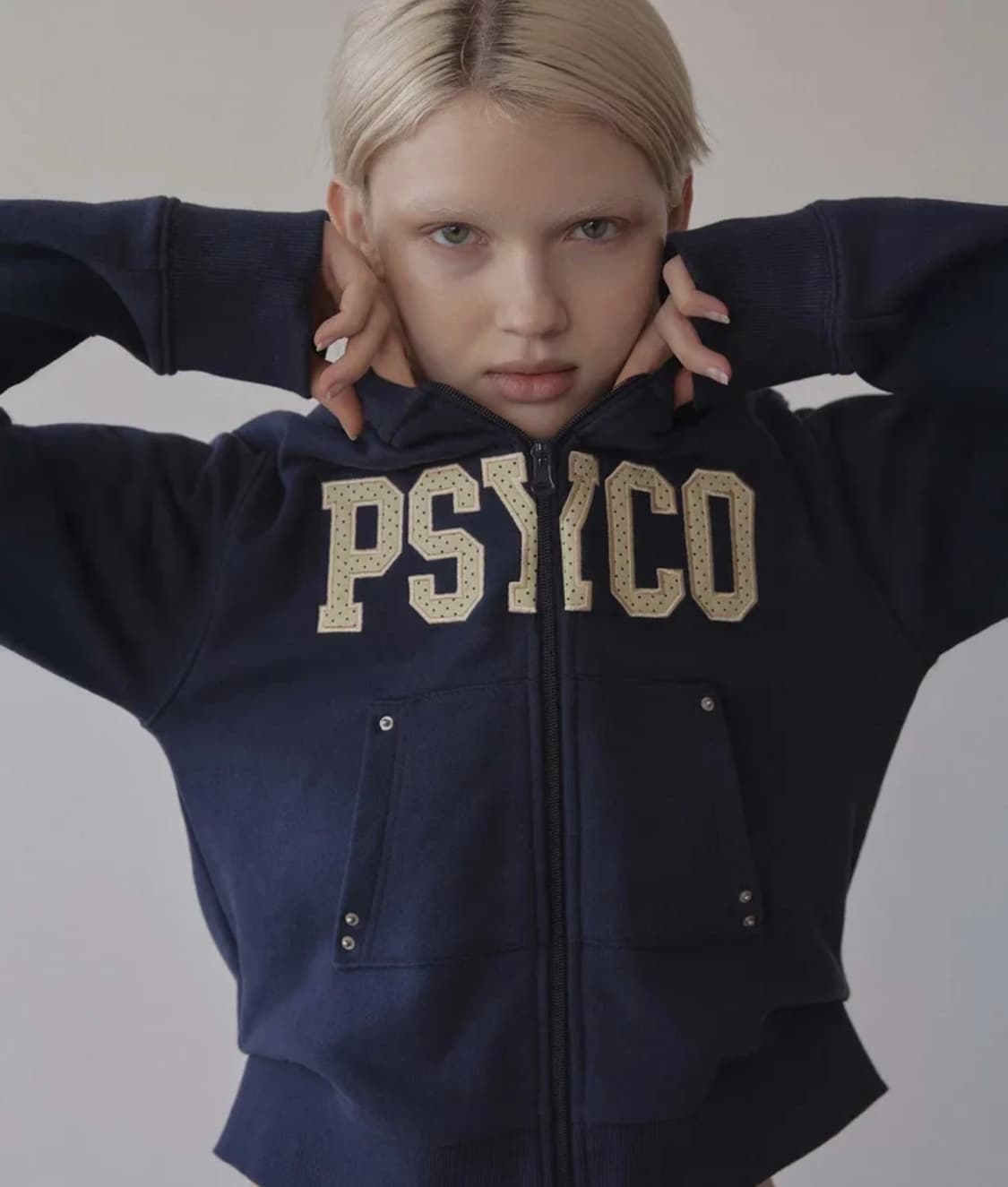 Cottage Zip-Up Hoodie Navy s psyco 후드집업 상품이미지3