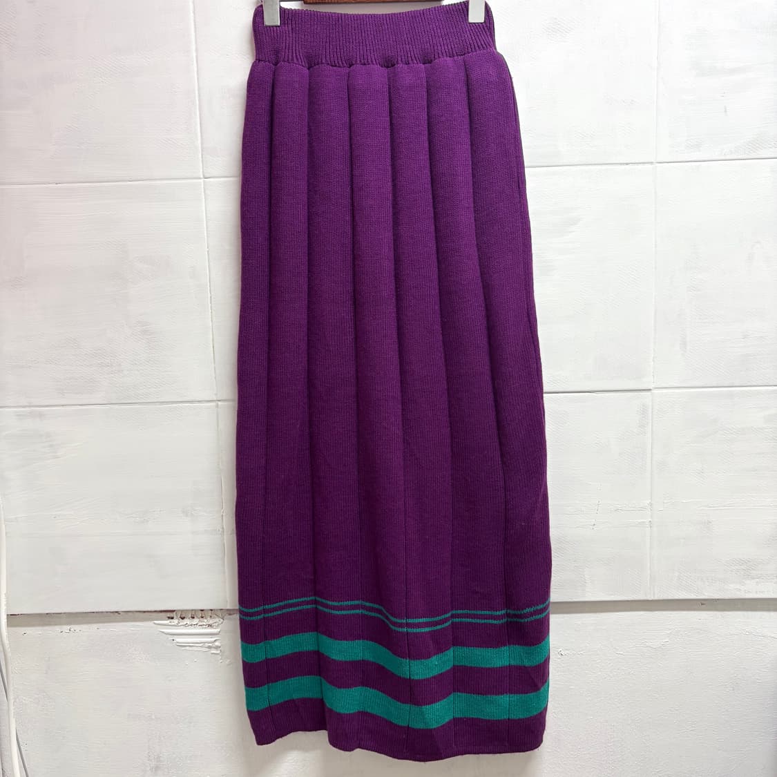 퍼플 민트 캐시 혼방 키치 니트 롱 스커트 (JPN) 상품이미지3