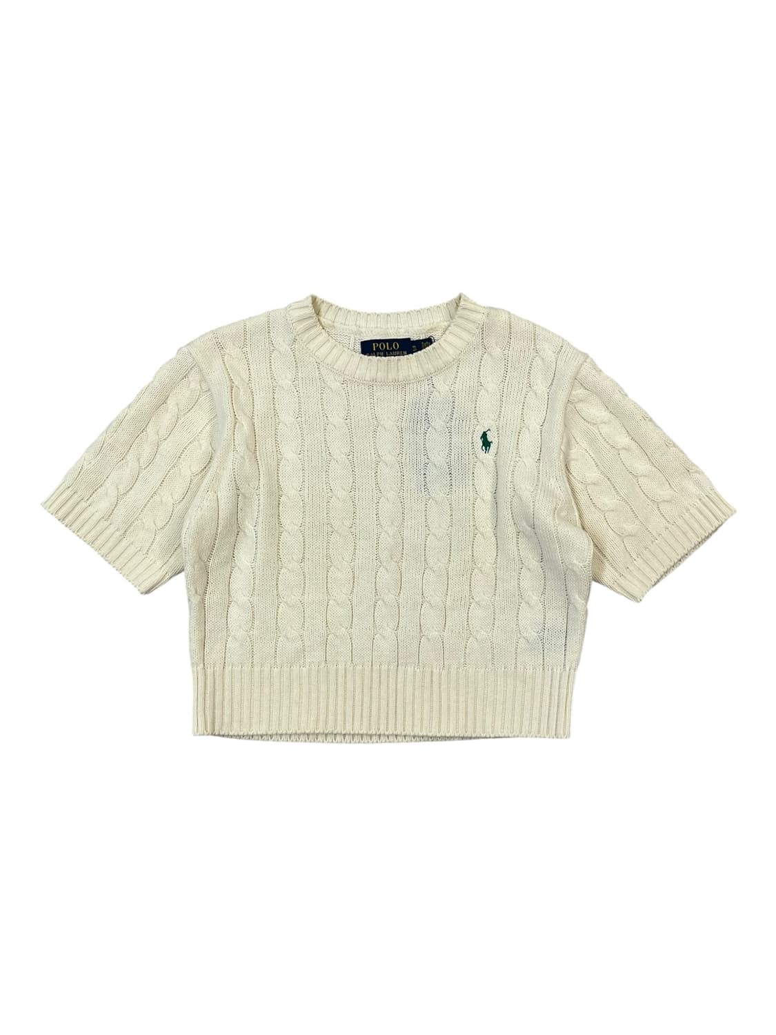 폴로 랄프로렌 크롭 반팔 니트 아이보리 S #csz1765 상품이미지3